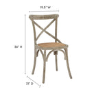 Modway Gear Dining Side Chair - Grey - 2 Pack-Natural rattan seat