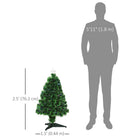 HOMCOM 2.5' Pre-Lit Artificial Tabletop Christmas Tree - Geen-Realistic plastic branches give a complete and lush look to the tree 