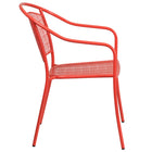Flash Furniture Commercial Grade Coral Indoor-Outdoor Steel Patio Arm Chair with Round Back-Integrated Arms
