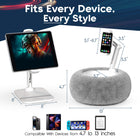 ShoppingAll 2-in-1 Tablet Holder with Detachable Plush Cushion for 4.7"-13" Phone/Tablet - Grey-Multi-Functional & Portable - This tablet stand is perfect for use anytime, anywhere—whether on the bed, sofa, car, or desk. Ideal for watching TV, working, studying, exercising, or reading hands-free.