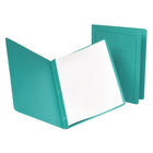 Staples Paper DUO-TANG Report Covers - Teal - 10 Pack-Embossed title panel