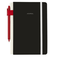 Gry Mattr Contrast Notebook with Pen - Black-A5 size notebook (5.83" W x 8.27" H) with hard cover