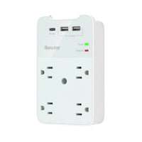 ShoppingAll Huntkey Multi Plug Outlet Extender Surge Protector Splitter with 4 Outlets and 3 USB Ports-Features 4 AC outlets, 2 USB-A ports, and 1 USB-C port so you can power multiple devices from one wall outlet