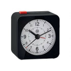 Marathon Watch Mini Non-Ticking Analog Alarm Clock with Auto Back Light and Snooze Function - Black/White-Silent smooth sweep: this clock was engineered with a silent, continuous-sweep second hand quartz movement. It does not emit a ticking sound.