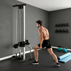Soozier Wall Mount Cable Station with 15 Positions Adjustable Dual Pulleys-Attached to the wall at the top and bottom for added support and stability 