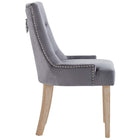 Modway Pose Performance Velvet Dining Chair - Grey - 2 Pack-Studded Nailhead Trim