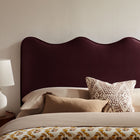 Modway - Athena Velours de performance résistant aux taches Tête de lit King Size, Mûrier-Cadre en mélange de bois