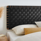Modway Sparta Weave Wall-Mount Vegan Leather King Headboard - Walnut Black-Vegan Leather Basketweave