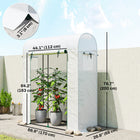Outsunny Mini Greenhouse with Roll-up Door & Mesh Windows - 6' x 2' x 6.6' - White- PE cover is waterproof and UV-resistant
 