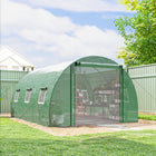 Outsunny Walk-in Tunnel Greenhouse with 2 Support Rods - 13' x 9.8' x 6.6' - White- Spacious walk-in design allows for easy plant management
 
