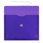 JAM Paper Plastic Envelopes with Button and String Tie Closure, Letter Booklet, 9.75 x 13, Purple Poly, 12 Pack (218B1pu)-Colour: purple