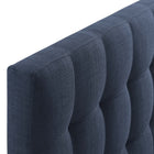 Modway Lily Upholstered Fabric Full Headboard - Navy-Full Wood Post distance - 52.95 inches