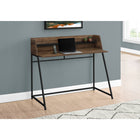 Monarch Specialties 7548 48" Computer Desk - Brown Reclaimed Wood/Black Metal-Sturdy metal base in a black finish provides stability and features trapezoid-shaped legs for a sleek, contemporary look