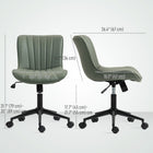 HOMCOM Armless 360-Degree Swivel Computer Desk Chair - Dark Green-Height adjusts from 17.7" to 21.7" (45-55 cm) with a reliable class-three gas lift