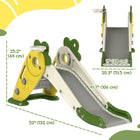 Qaba 3 in 1 Foldable Toddler Slide with Basketball Hoop, Carrot-Themed - Yellow-Cute radish shape designed for indoor use by toddlers 