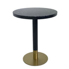 Plata Import Ruby Round Dining Table - Black-Faux Marble Top (Stone)