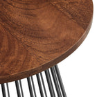 Modway Valeo Round Wood and Metal Side Table - Walnut-7