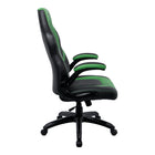 Emerge Vortex Bonded Leather Gaming Chair, Black and Green-Lumbar support, seat height adjustment, tilt tension, tilt lock for customized support