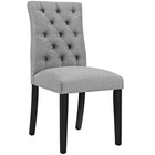 Modway Duchess Fabric Dining Chair - Light Grey - 2 Pack-Solid Rubberwood Legs