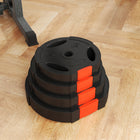 Soozier Weight Plates - 2 x 17 lb, 2 x 11 lb - Set of 4-Thick polypropylene cover protects floors, resists odors