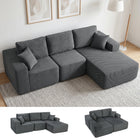 HOMCOM L-Shaped Sectional Sofa with Deep Seat - Dark Grey-High-density foam ensures lasting comfort and prevents sagging  
