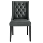 Modway Baronet Button Tufted Vegan Leather Dining Chair - Grey-Assembly Required