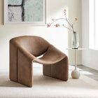 Modway Vivi Vegan Leather Accent Chair - Brown-Dense Foam Padding