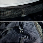 PawHut Foldable Pet Stroller with Shoulder Strap and Storage Bag - Light Grey-Two mesh windows for ventilation 