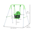 Outsunny - Portique en métal avec harnais de sécurité pour jardin, extérieur, aire de jeux - vert-Tubes métalliques robustes pour une utilisation extérieure prolongée 