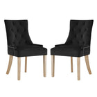Modway Pose Performance Velvet Dining Chair - Black - 2 Pack-Modern Accent Chair