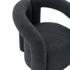 Manhattan Comfort - Darian fauteuil d’appoint moderne en bouclé 32,68" - noir - lot de 2-Chaise d’appoint moderne à dossier en « T » ouvert avec finition arrondie