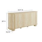 Modway Overture 63" Oval Faux Travertine Sideboard - Travertine-Rounded Edges