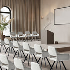 Homy Casa Swivel Office Reception Chairs - Beige Fabric - 2 Pack-Padded seat with high-density foam for long-lasting comfort.