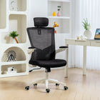 HOMCOM Ergonomic Office Chair with Adjustable Headrest - Black-Adjustable seat height and tilt function for optimal comfort