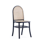 Manhattan Comfort Paragon 1.0 17.52" Industry Chic Upholstered Dining Chair - Black and Grey - Set of 2-Unique Tall Round Backrest for Style and Comfort