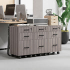 HOMCOM 3-Drawer Letter/A4 Filing Cabinet with Hanging Bars - Grey-Suitable for under-desk placement to save space
