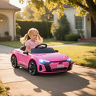 Aosom 12V Audi RS e-tron GT Kids Electric Ride-On Car with Remote Control - Pink-Slow start mechanism for safety protection for children 