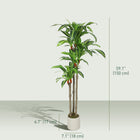 HOMCOM 5' Artificial Dracaena Tree - Green-Weighted cement base provides superior stability, preventing accidental tip-overs 