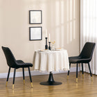 HOMCOM - Chaises de salle à manger, rembourrées en cuir PU pour cuisine - noir - lot de 2-Le revêtement en similicuir matelassé à canaux est très doux au toucher