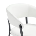 Manhattan Comfort Belle 22.4" Modern Textured Leatherette Upholstered Dining Chair - White - Set of 2-Curved Wraparound Open Backrest Provides Ergonomic Support