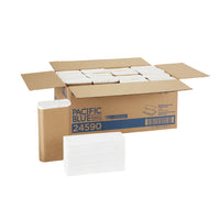 Georgia-Pacific - Pacific Blue Basic essuie-mains en papier recyclés à plis multiples - paquet de 16-Les serviettes en papier à plis multiples sont idéales pour un usage quotidien