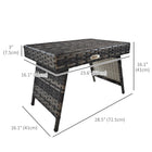 Outsunny Outdoor Rattan Foldable End Table - Mixed Grey-Easy to clean and maintain