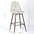 Homy Casa - Tabourets de Bar Modernes 26'' avec Tissu Beige et Pieds en Métal Noyer - Paquet de 2-Construction durable: Pieds métalliques robustes pour une utilisation prolongée et supporte jusqu'à 250 lbs.