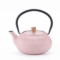 Minimal - Théière en fonte émaillée Minimal - Line Rose - 0,6 L-Théière en fonte polie à la main pour une finition lisse