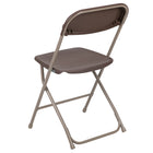 Flash Furniture – Chaise pliante en plastique série Hercules de luxe, capacité de 800 lb, brun, 4/paquet-Dimensions du siège : 17 1/2 haut. x 15 3/4 larg. x 15 1/2 prof. (po), dimensions du dossier : 16 1/2 haut. x 17 1/2 larg. (po)