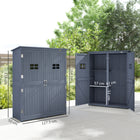 Outsunny Wooden Garden Shed with Two Windows - 4 x 1.5ft - Dark Grey-Tilted roof with asphalt covering stops water gathering stagnating 
