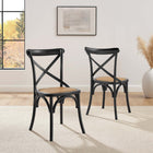 Modway Gear Dining Side Chair - Black - 2 Pack-No Assembly Required
