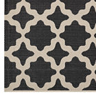 Modway - Cerelia Treillis marocains intérieurs et extérieurs Tapis 9 pi l x 12 pi L - Noir et beige-Résistant aux taches / Facile à nettoyer