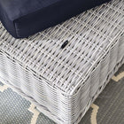 Modway - Conway Sunbrella Terrasse extérieure Rotin en osier Ottoman in Marine gris clair-Rotin synthétique gris clair