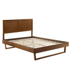 Modway Alana Wood Twin Platform Bed with Angular Frame - Walnut-Twin Platform Bed Frame